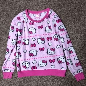 Hello Kitty Sanrio pink fuzzy pajama shirt
